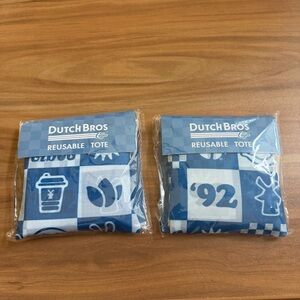 NWT Dutch Bros Coffee Reusable Tote Bag Set - 2 Pack Limited Edition